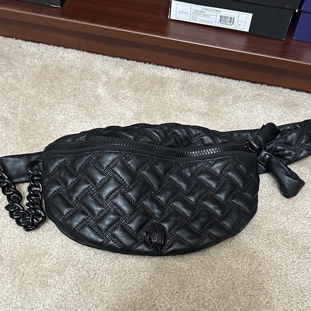Kurt Geiger Black Quilted Belt Bag